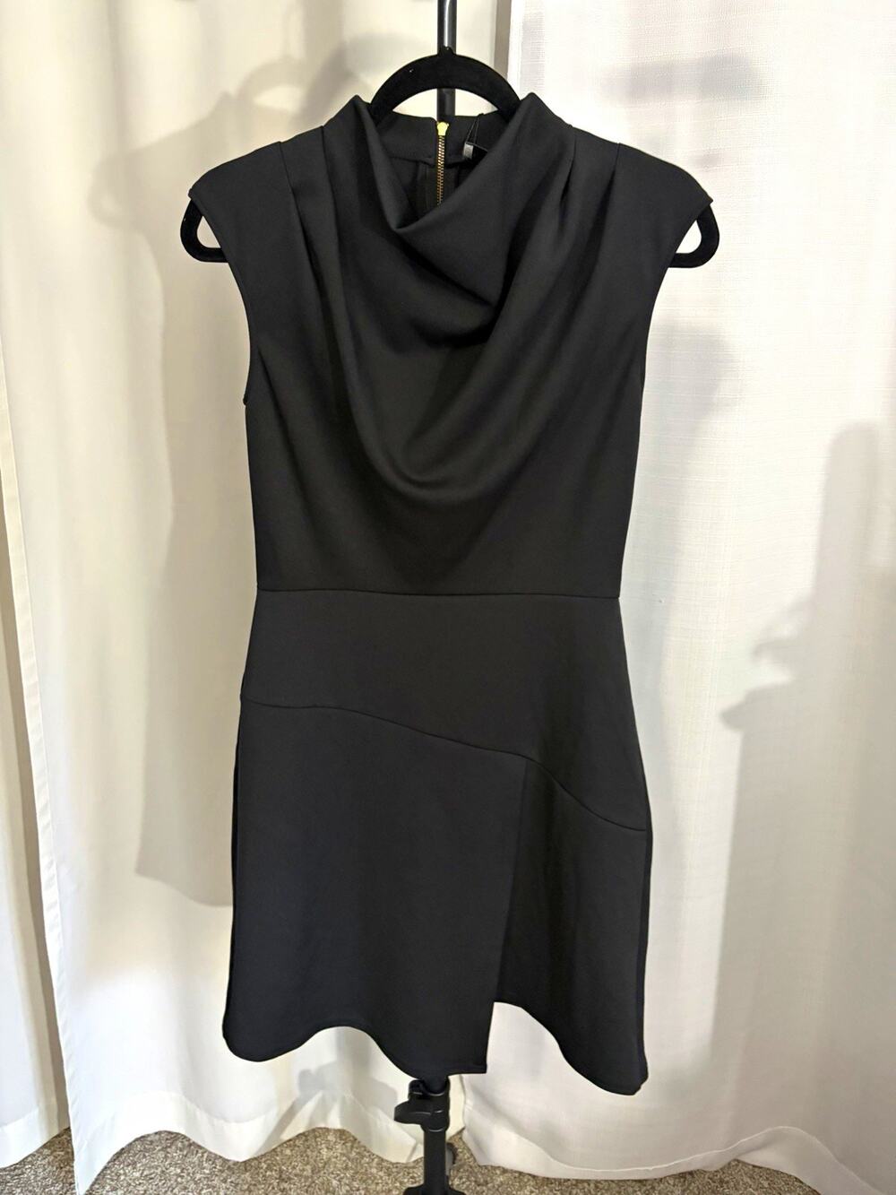Closet London Women’s Black Cowl Neck Sleeveless Fit & Flare Short US 6 #0046